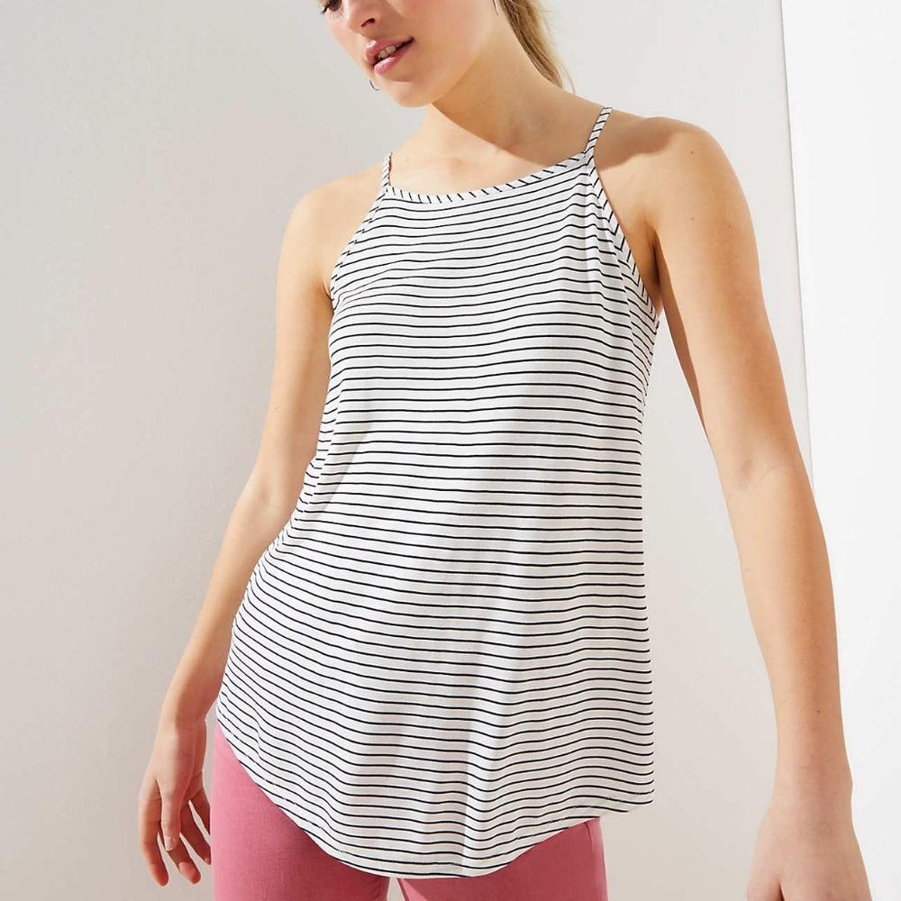 Loft Halter Striped Tank sz Small, lightweight and relaxed fit